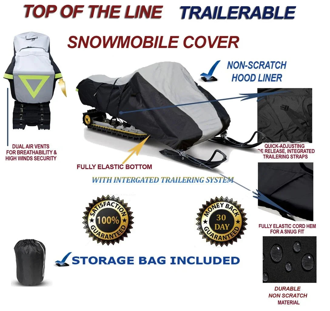 600D Sizenowmobile Travel and Sizetorage Cover Compatible for 2019-2023 Model Year Polaris Indy EVO Sizeleds. Sizelush and Mud Protection