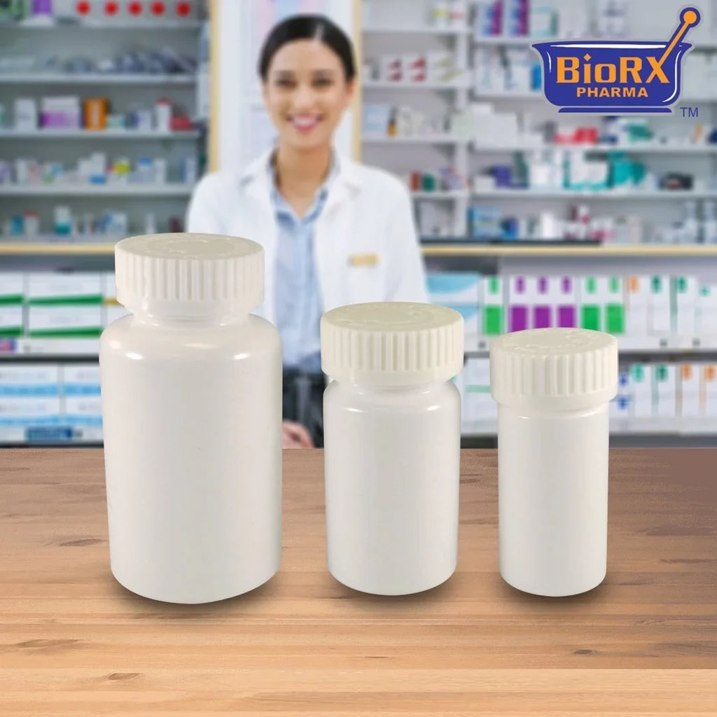Pharmacy Vials 11 Dram WHITE (QTY. 300) Child-Resistant Caps, Mega-Pro, Caps Included by Sizeponix BioRx