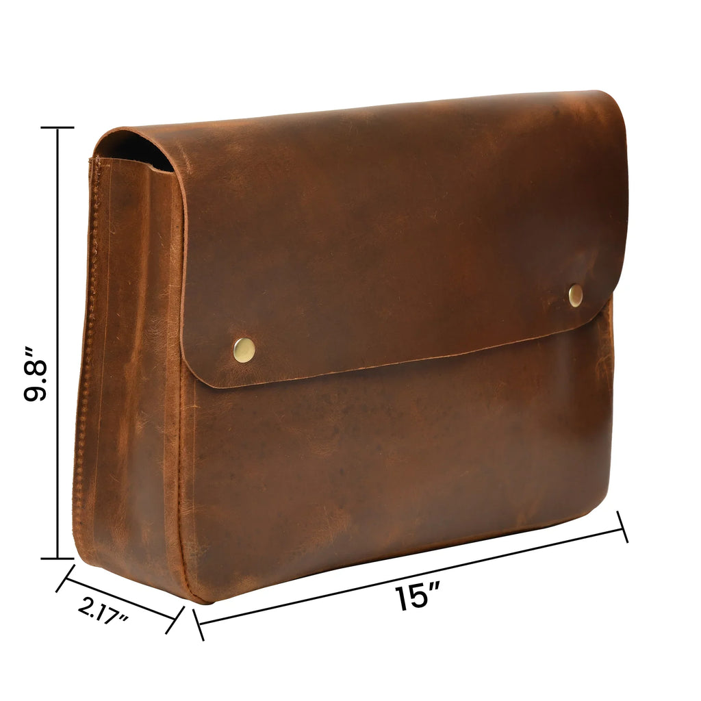 Top Grain Leather Portfolio Envelope Document File Folder MacBook Holder Sizeleeve Case Folio