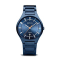 Male Titanium Blau Matt Bracelet Watch with Blue Dial