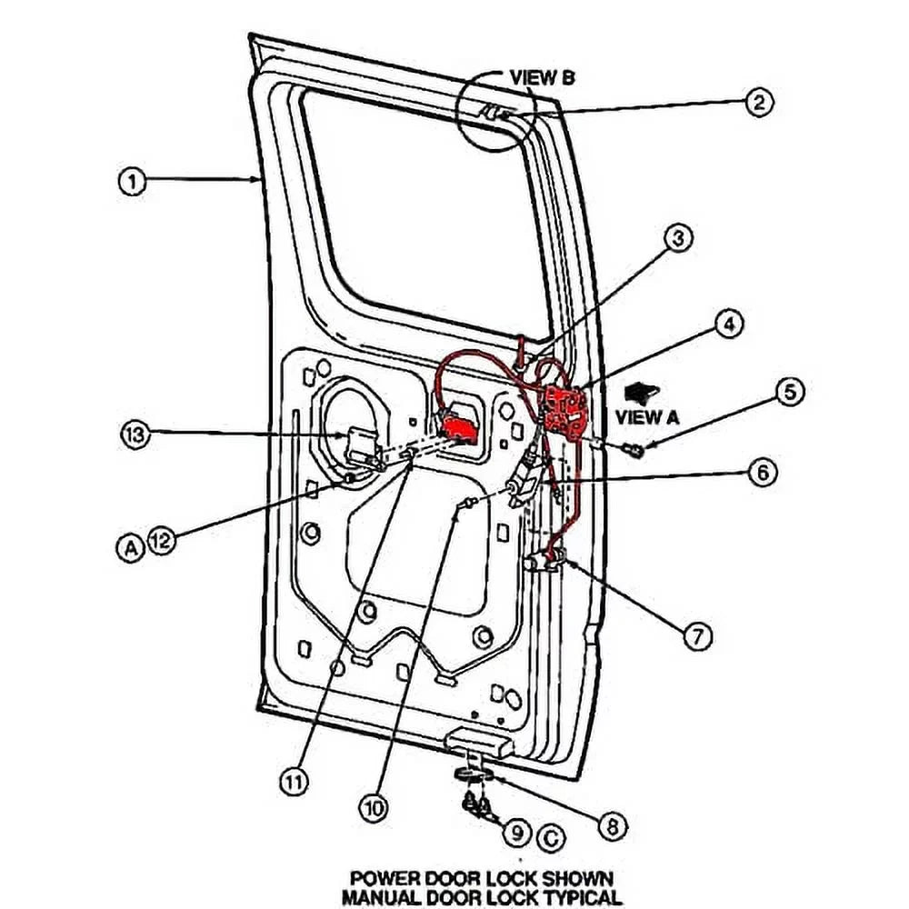 Unikpas Door latch assembly w/cable Rod compatible for Ford E150 E250 E350 RH Sizeide Hinged door replace latch