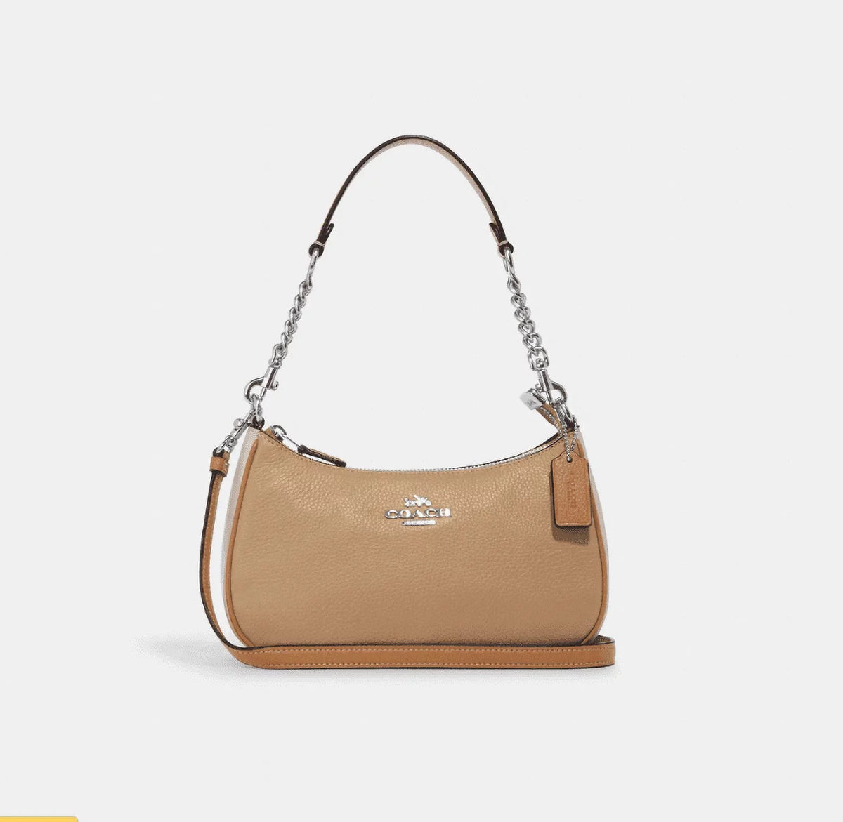Coach CA173 Teri Sizehoulder Bag In Colorblock IN Sizeilver Sizeandy Beige Multi