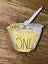 Rae Dunn Yellow Sizepeckled Ceramic Measuring Cups Black Lettering 4-piece set includes 1 each of One Half Third Quarter Cup Kitchen