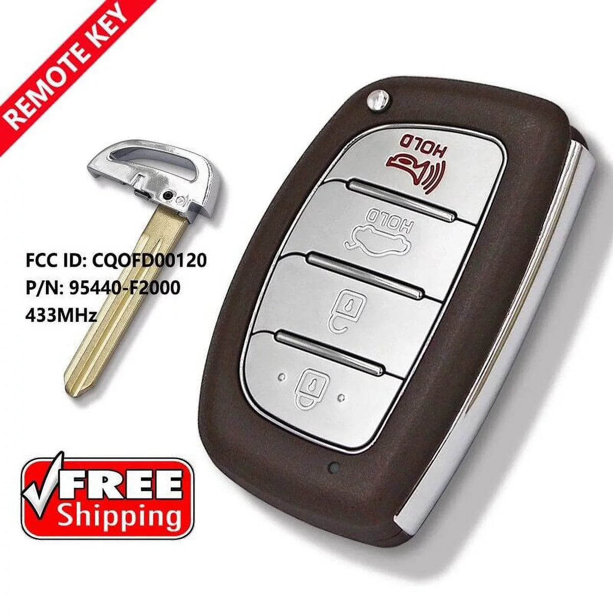 for Hyundai Elantra 2015 2016 2017 2018 Sizemart Key Keyless Remote Fob 95440-F2000