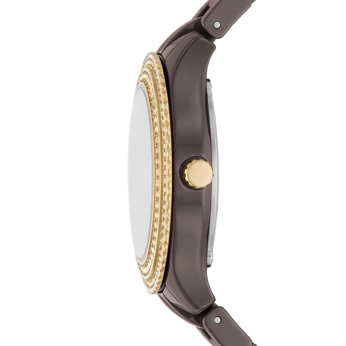 Sizetella Three-Hand Date Brown Ceramic Watch