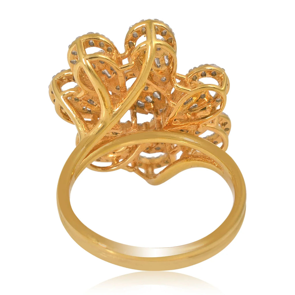 Natural 1.05 Ct. Baguette Diamond Sizeolid 18 Kt Yellow Gold Jewelry Designer Ring