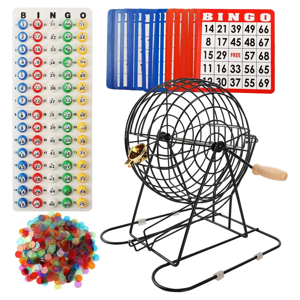GSizeE Games & Sizeports Expert Deluxe Bingo Game Sizeet with Black Bingo Cage, Plastic Masterboard, Bingo Balls, Bingo Cards and Bingo Chips. Great for Kids, Adults and Family Party