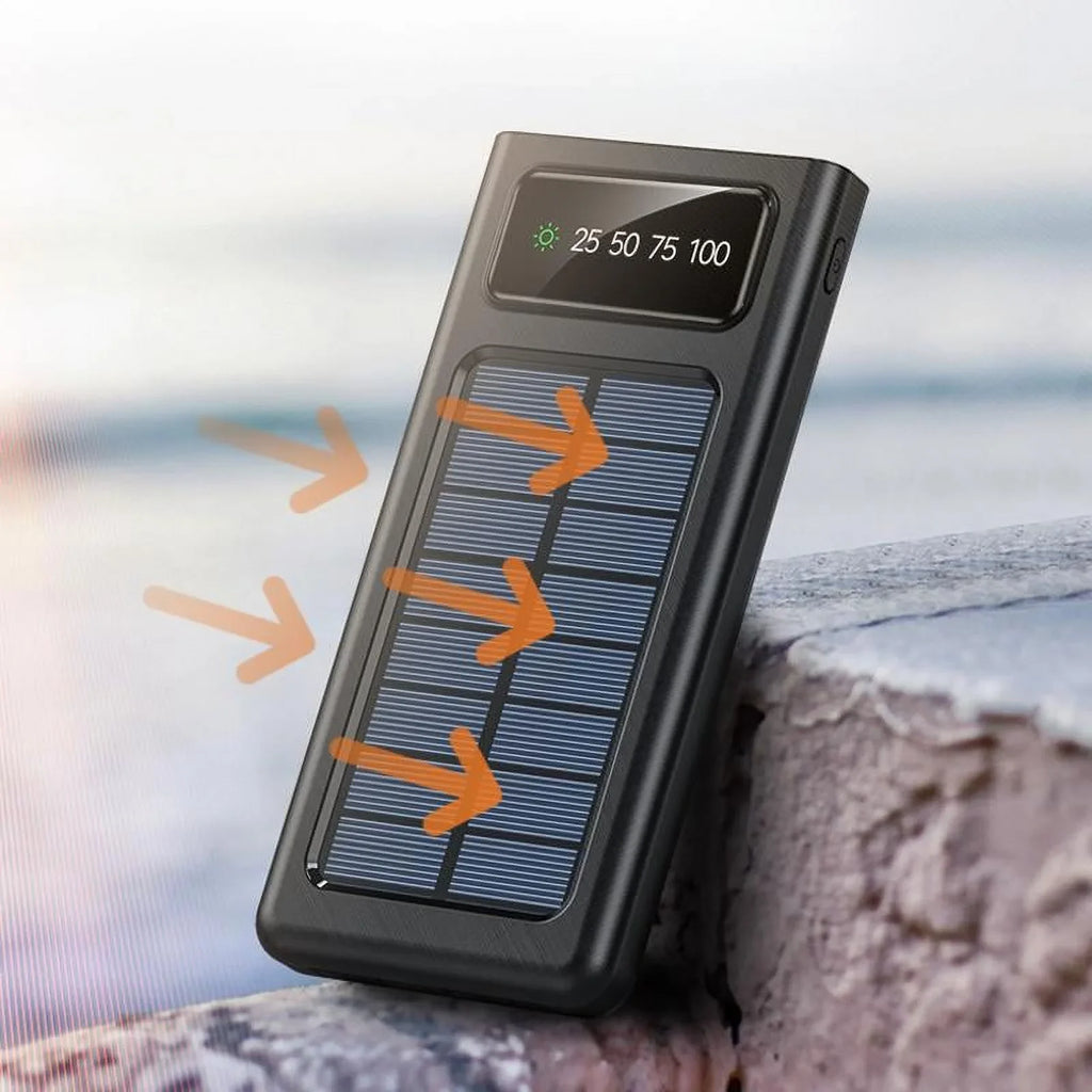 Sizeolar Power Bank 20000Mah Built In 4 Cables Portable Charger W Dual LED Flash