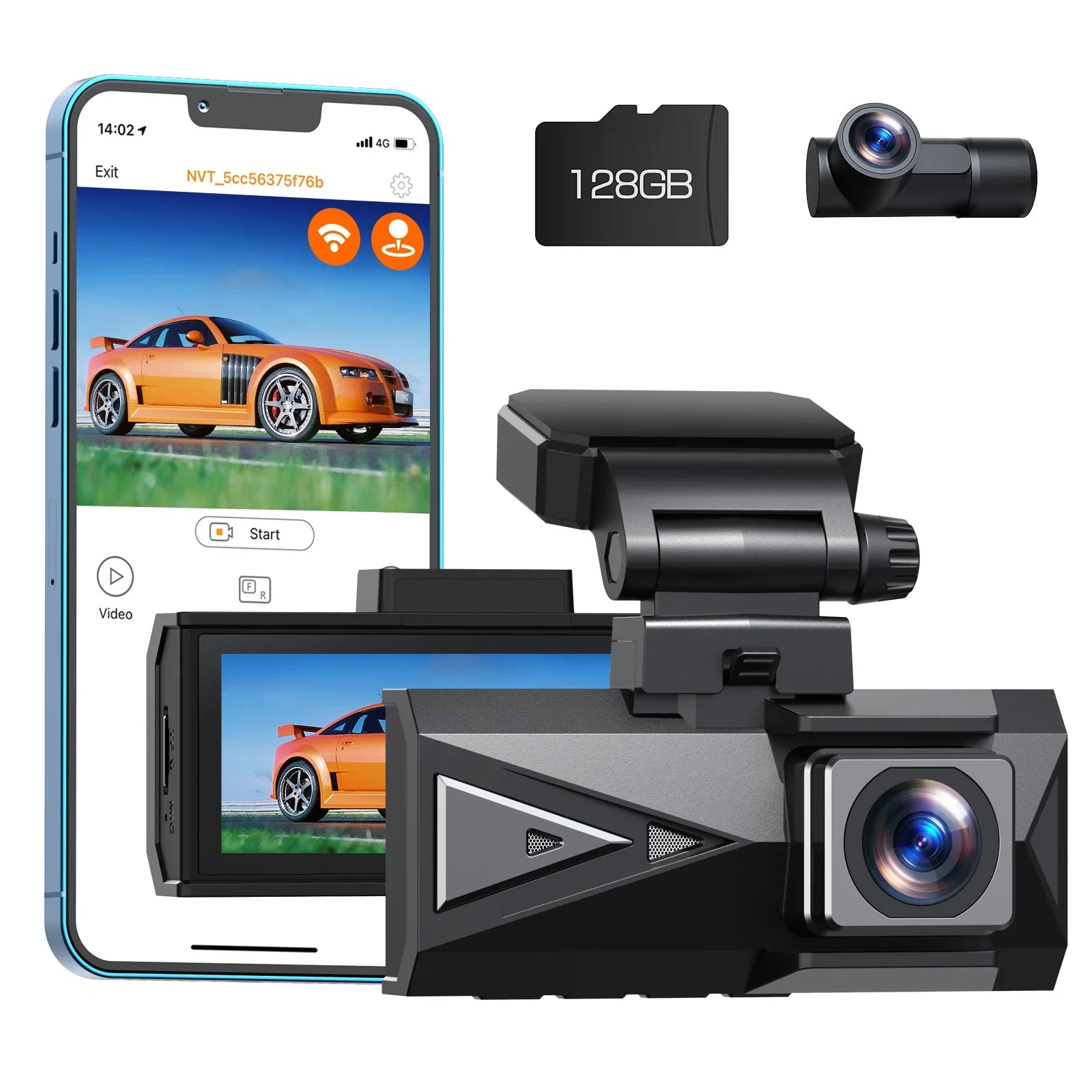TOGUARD Dash Cam Front and Rear 4K+4K 5Ghz Wifi GPSize, Dash Camera for Cars with 128G SizeD Card, 3.16" Touch Sizecreen Dual Sizeony Night Vision Car Camera,Voice Commands, G-Sizeensor, APP