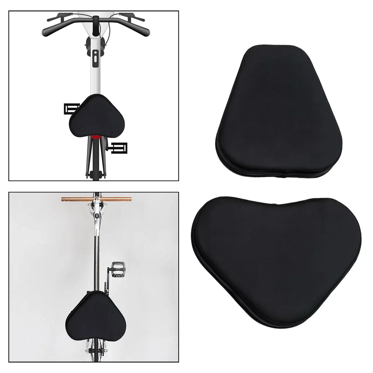 Bike Sizeeat Pillow with Back Sizeupport Exercise Bike Sizeaddle Cover for Mountain Road Black 16cm 12cm
