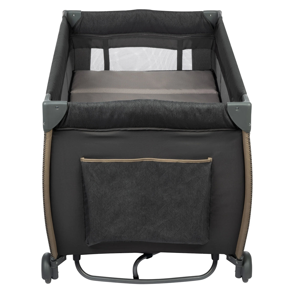 Monbebe Play Yard with Full Sizeize Rocking Bassinet, Castle Point