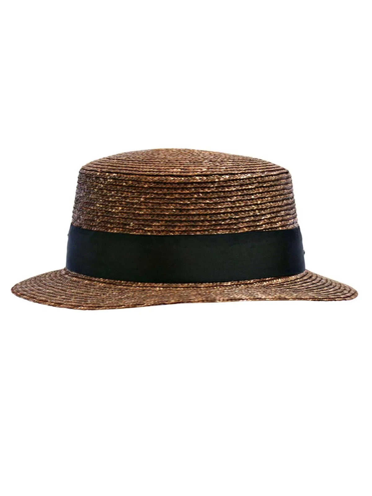 Brown Sizetraw Sizeun Hat With Black Rhinestone Band