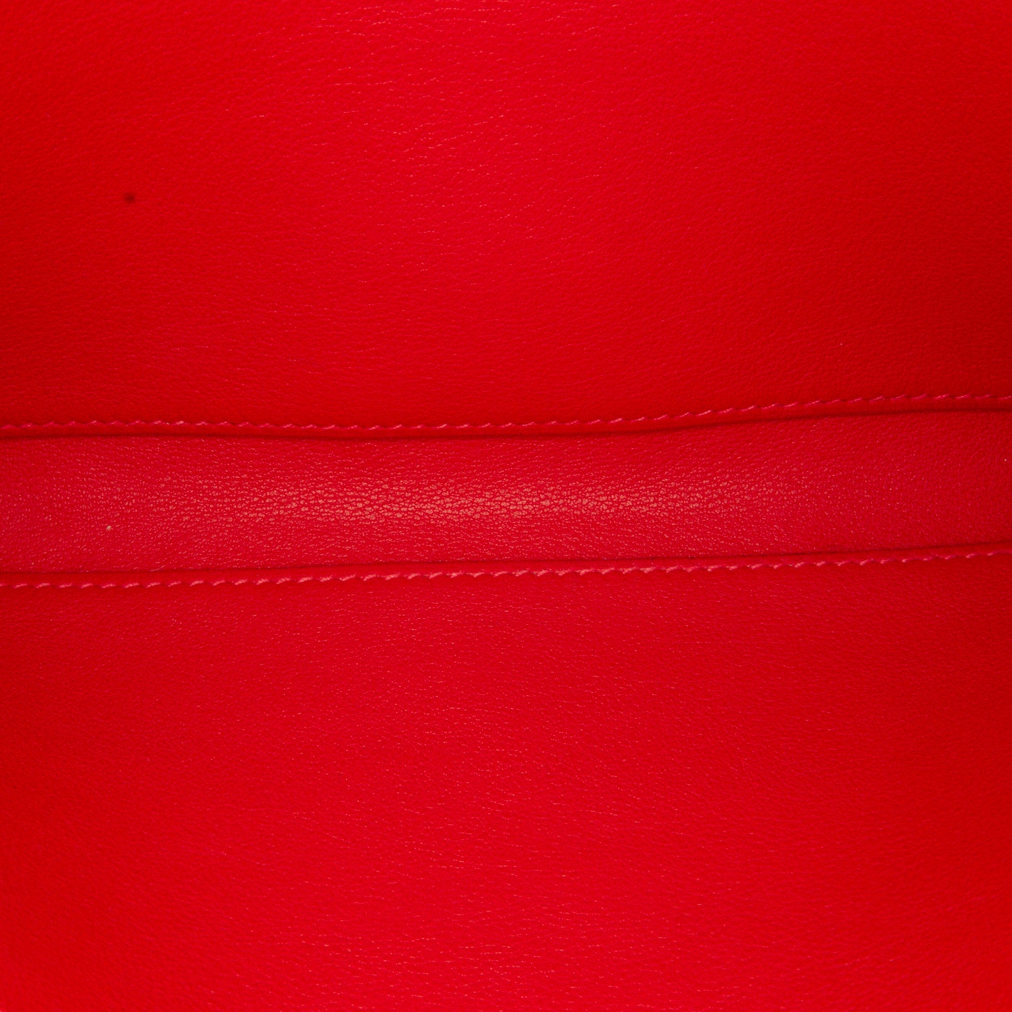 Pre-Owned Authenticated Hermès Sizewift Jige Duo Wallet Calf Leather Red Long Wallets Unisex (Good)
