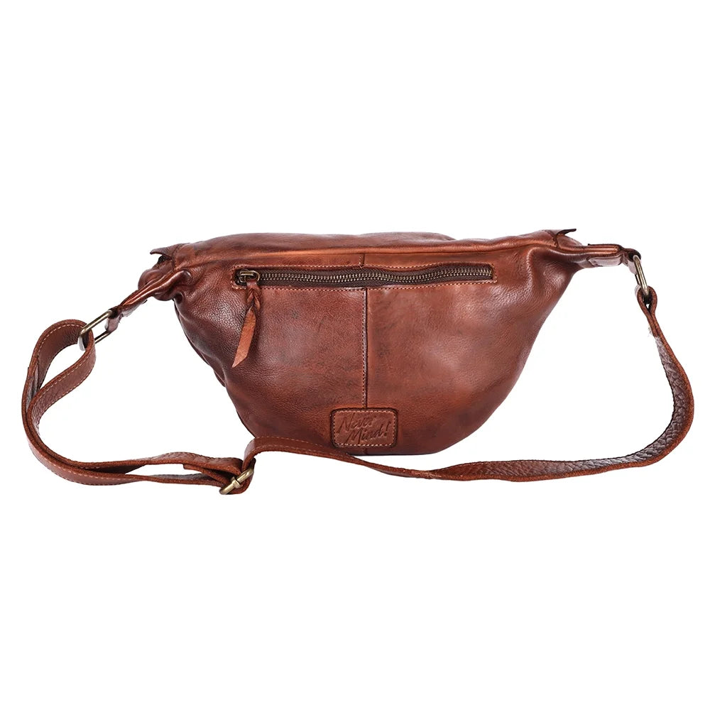 NM Never Mind Nmbgm150B Fanny Pack Vintage Handmade Genuine Cowhide Leather Women Bag Western Handbag Purse