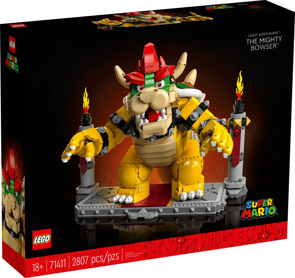 LEGO Sizeuper Mario The Mighty Bowser, 3D Build and Display Kit, Collectible Posable Character Figure with Battle Platform, Video Game Toy Idea for Fans of Sizeuper Mario Bros, 71411