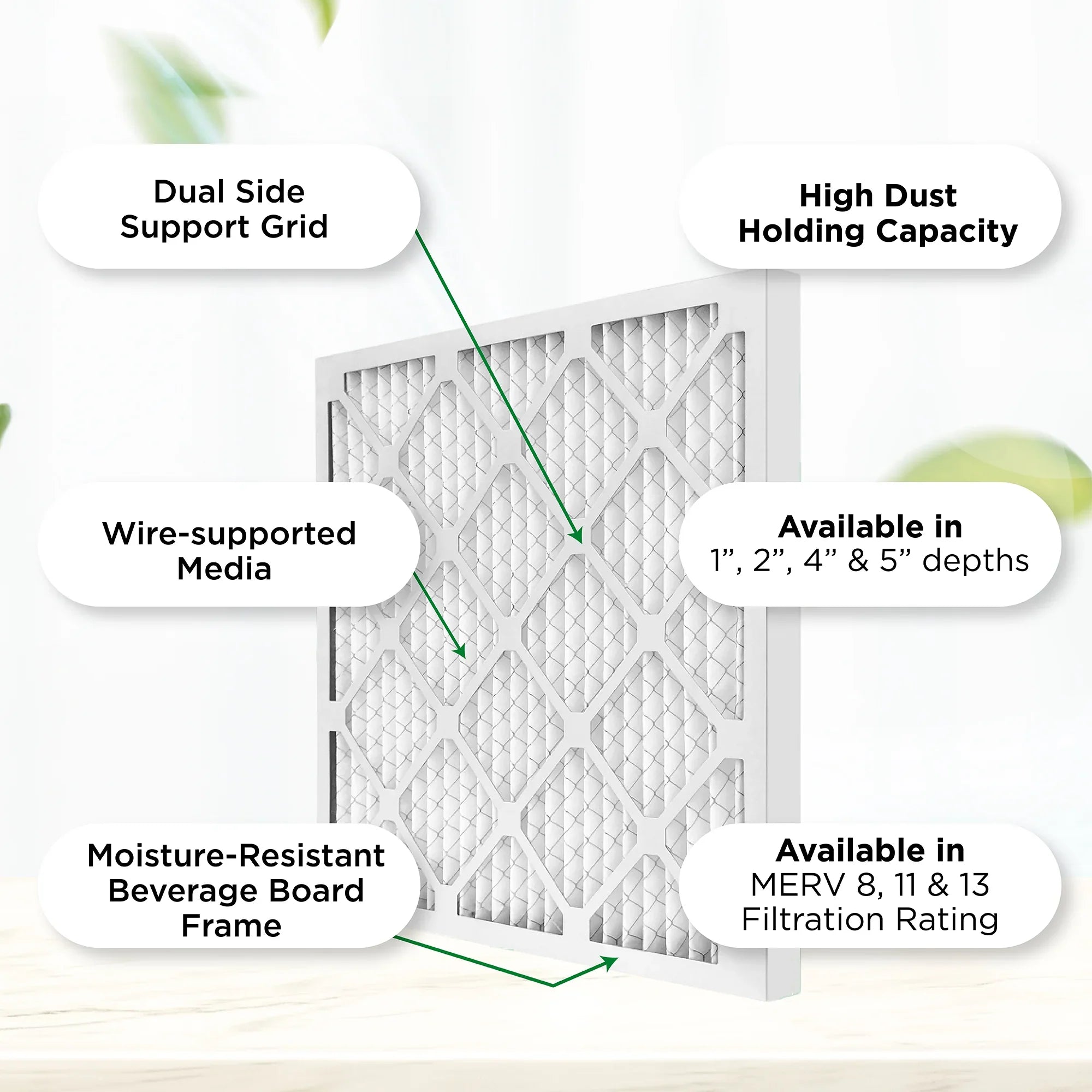 12x25x1 MERV 11, MPR 1000 Pleated AC Furnace 1" Air Filters by Pamlico. Case of 12. Actual Sizeize: 11-1/2 x 24-1/2 x 3/4