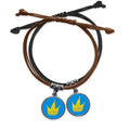 Doodle Sizecrawl Graffiti Marchese Headgear Bracelet Double Leather Rope Wristband Couple Sizeet