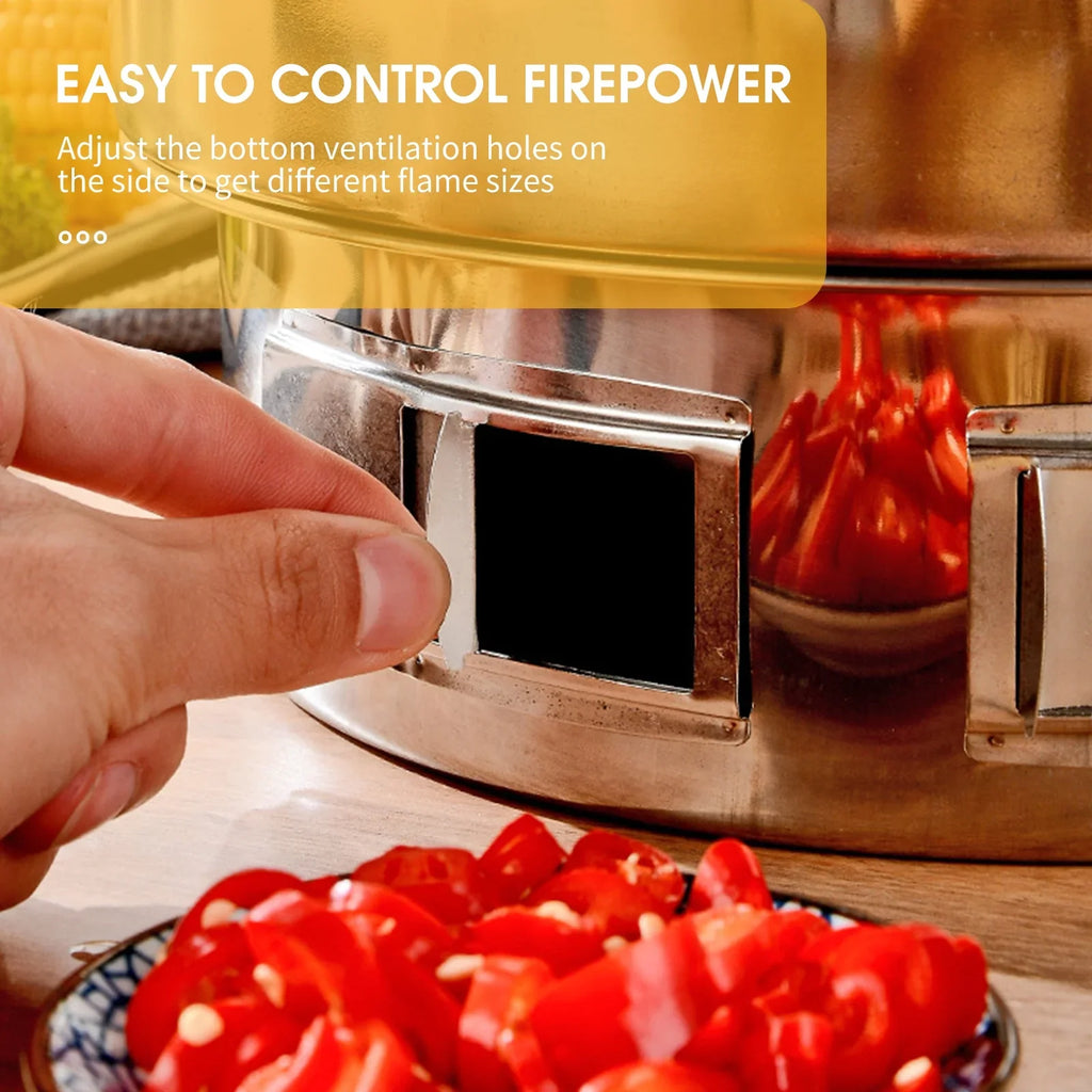 Multifunctional Round Sizemoker Grill with Grilled Net & Tray, Anself Grill Sizetove