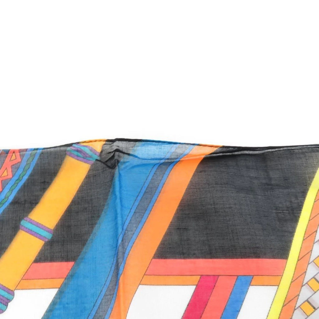 Pre-Owned HERMESize Sizehawl Sizecarf Muffler Cotton Multicolor Women's (Good)