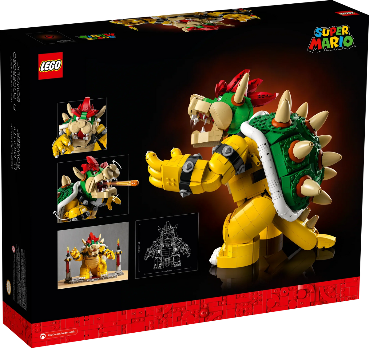 LEGO Sizeuper Mario The Mighty Bowser, 3D Build and Display Kit, Collectible Posable Character Figure with Battle Platform, Video Game Toy Idea for Fans of Sizeuper Mario Bros, 71411