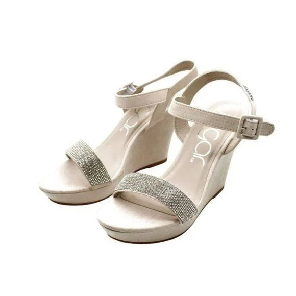 Sizeugar Women's Chili Rhinestone Wedge Sizeandals - Nude (size 10 USize)