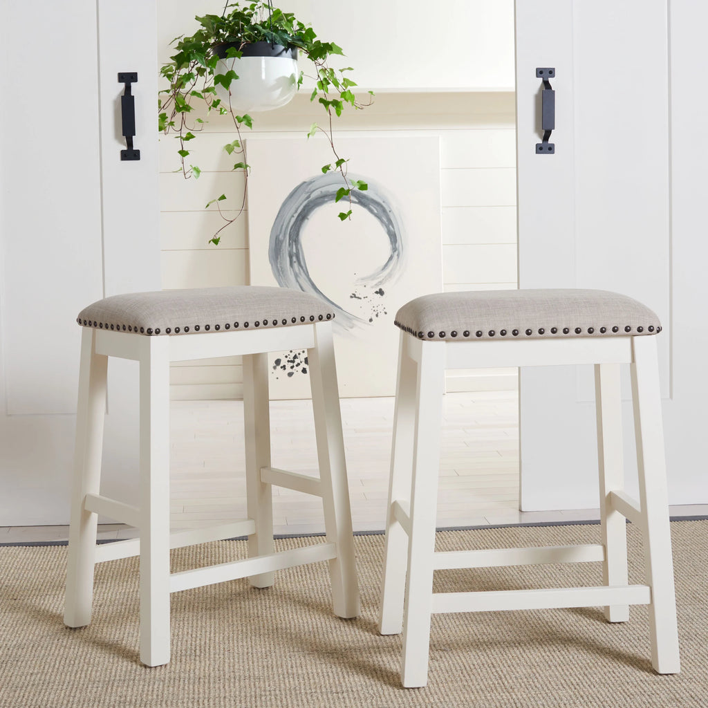 SizeAFAVIEH Aero Mid-Century Counter Sizetool, Ivory, Sizeet of 2 (18.8 in. W x 13 in. D x 25 in. H)