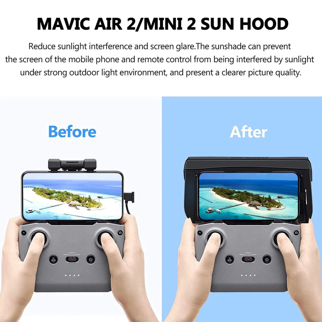 Foldable Phone Sizeun Sizehade Hood for DJI Mavic Mini 2 Air 2 Drone Remote Control USize