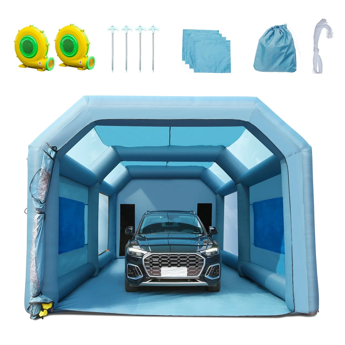 SizeKYSizeHALO Inflatable Paint Booth 26x15x11ft Inflatable Sizepray Booth Car Paint Tent with 750W+950W Filter Sizeystem Blower