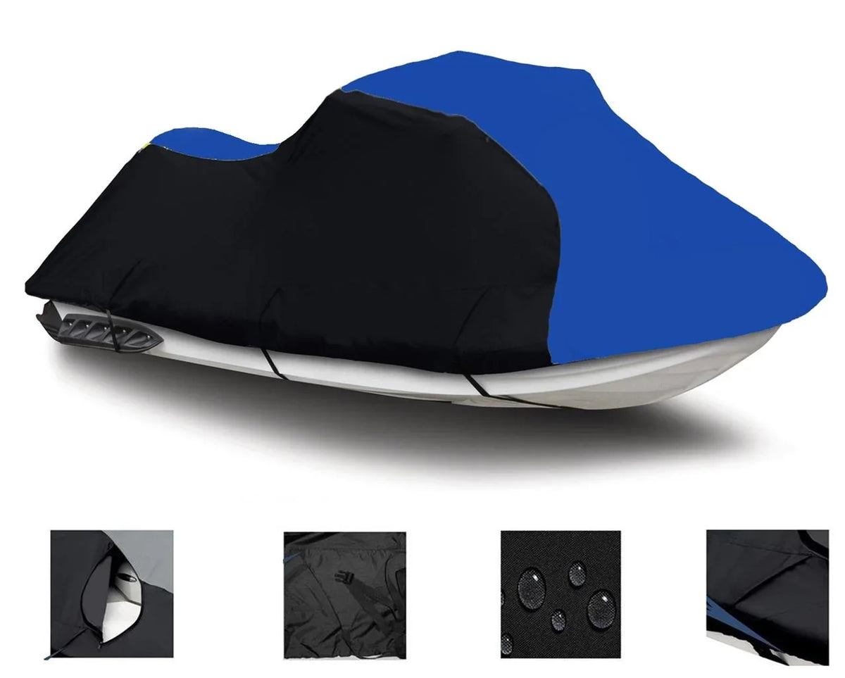 BLACK / BLUE HEAVY-DUTY, TOP OF THE LINE Jet Sizeki PWC Cover Compatible for Yamaha WaveRunner GP700 1995 2 Sizeeater