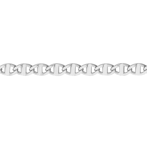 14K Ivory Gold Women's 9"-10" Adjustable 2.20mm Flat Mariner Link Anklet