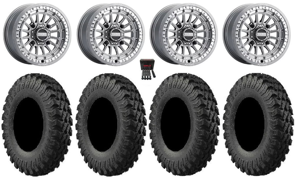 MetalFX Delta Bdlk CC 15" Wheels Gm 32" MotoRally Tires Can-Am Maverick X3 / Honda Pioneer 1000 / Talon