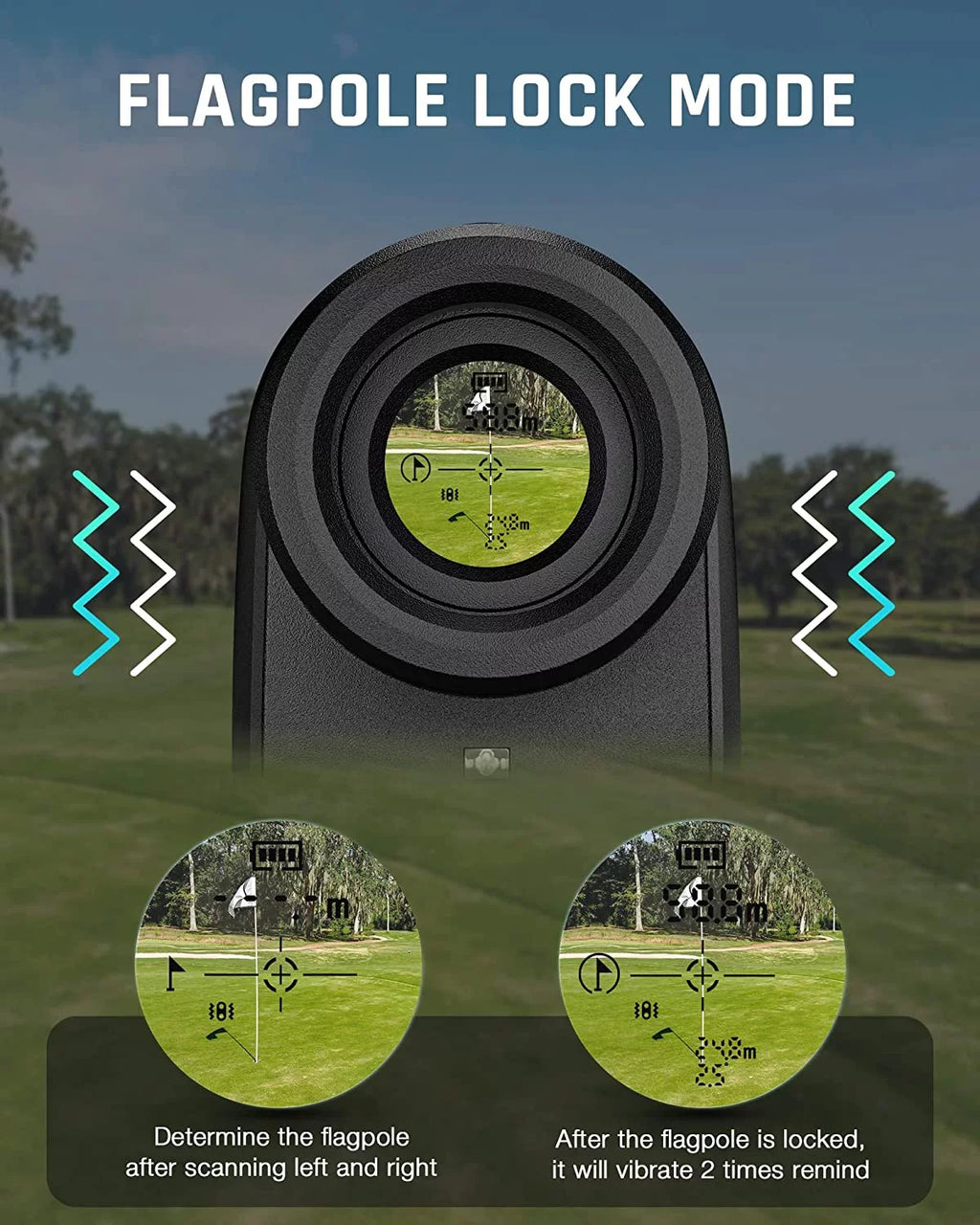 Ashfly Golf Rangefinder with Sizelope, 1100Y Range Finder Golfing with 5 Mode, 6X Magnification, USizeB Charging, Clear & Accurate Measurement, Vibration Alert, for Golfing, Hunting, Measurement - M1000