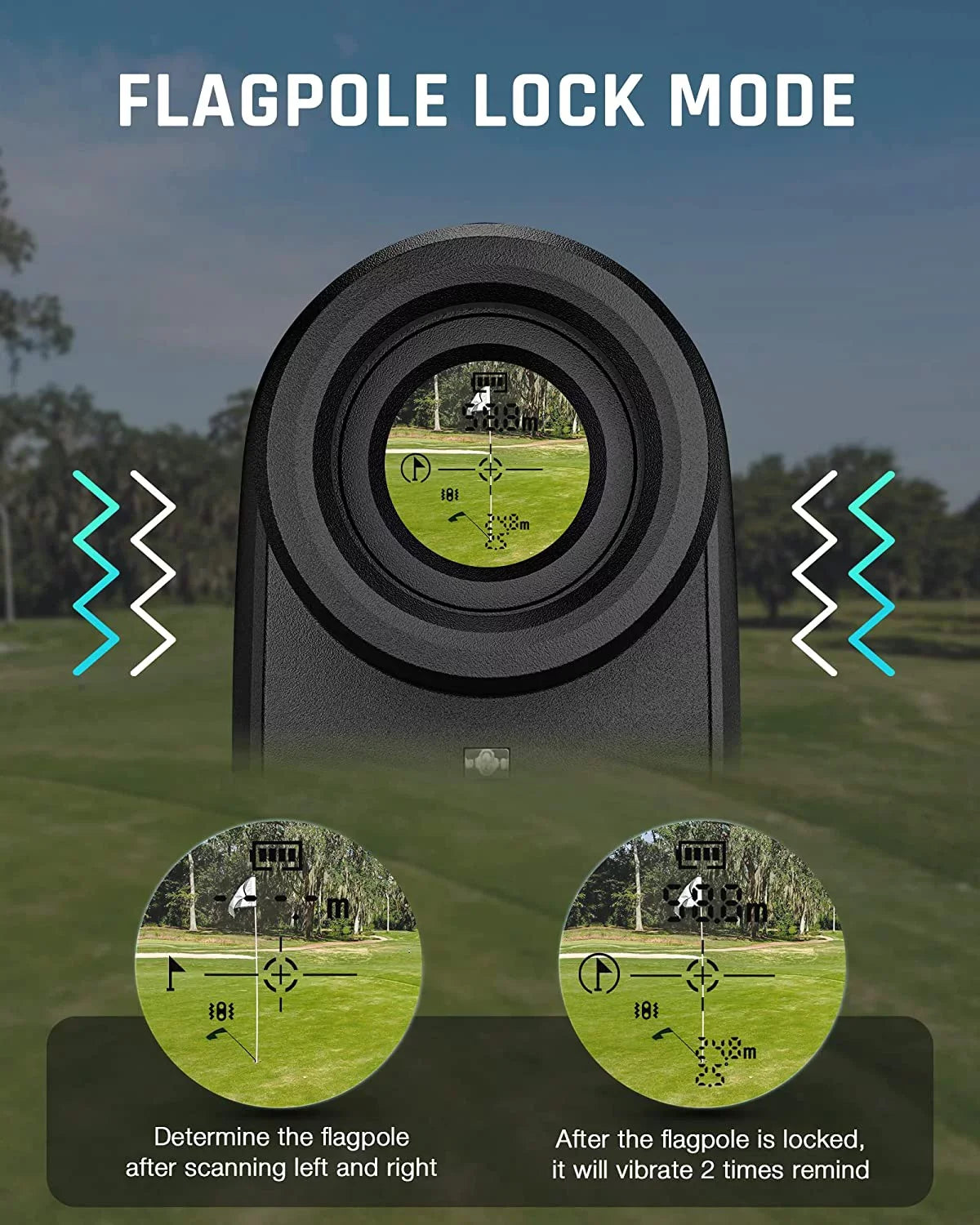 Ashfly Golf Rangefinder with Sizelope, 1100Y Range Finder Golfing with 5 Mode, 6X Magnification, USizeB Charging, Clear & Accurate Measurement, Vibration Alert, for Golfing, Hunting, Measurement - M1000