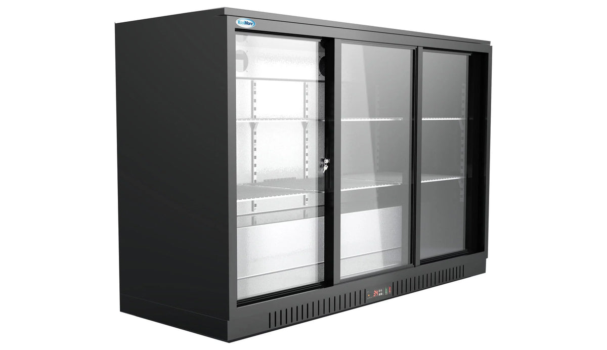 KoolMore 35 in. Three-Door Back Bar Refrigerator – 11.3 Cu. Ft.