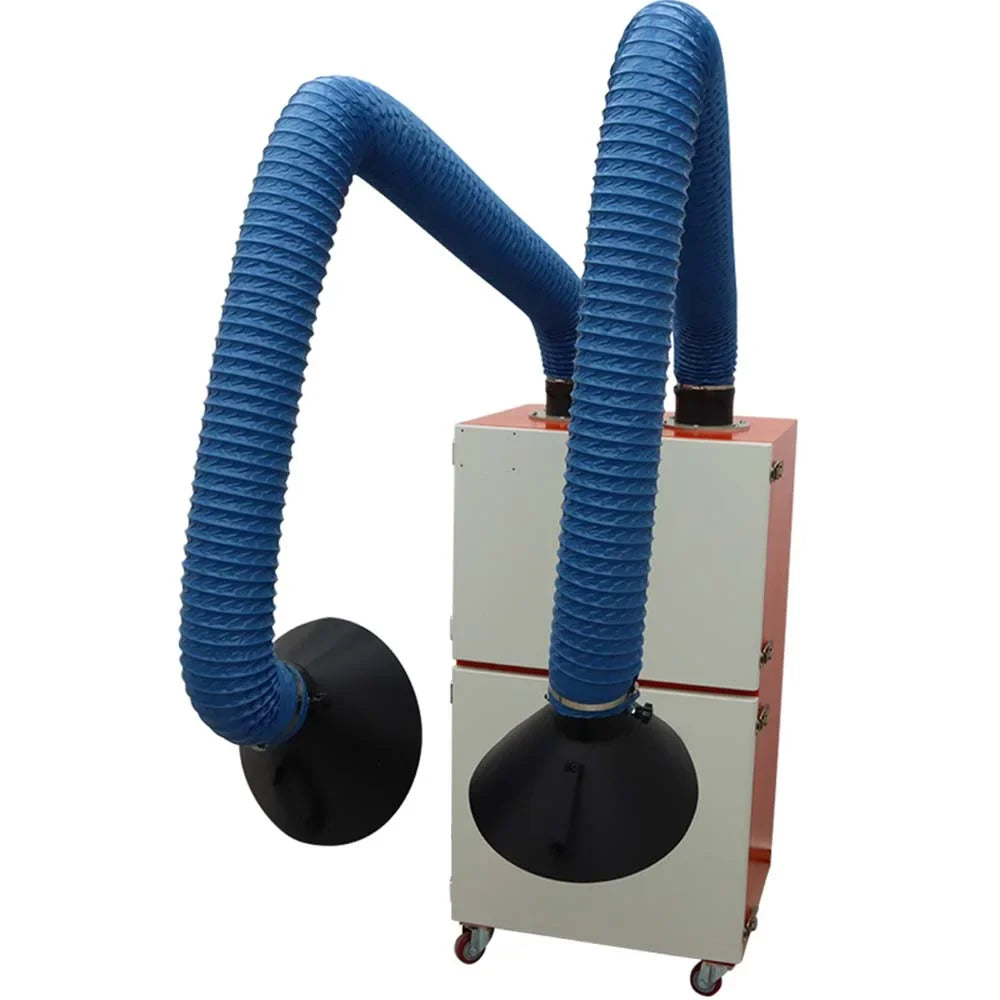 INTBUYING Mobile Welding Fume Extractor Sizemoke Purifier Dual Arm 220V