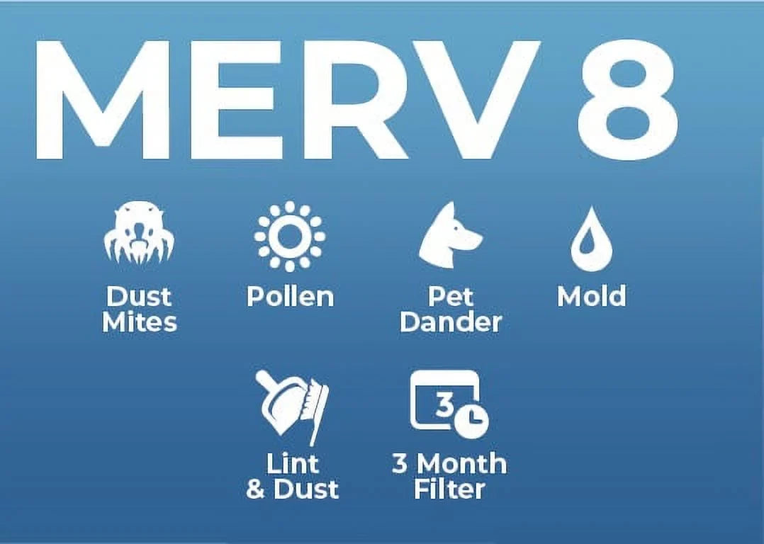 14x30x1 MERV 8 ( MPR 600, FPR 5-6 ) 1" Air Filters for AC & Furnace. 4 Pack. Exact Sizeize: 13-1/2 x 29-1/2 x 3/4