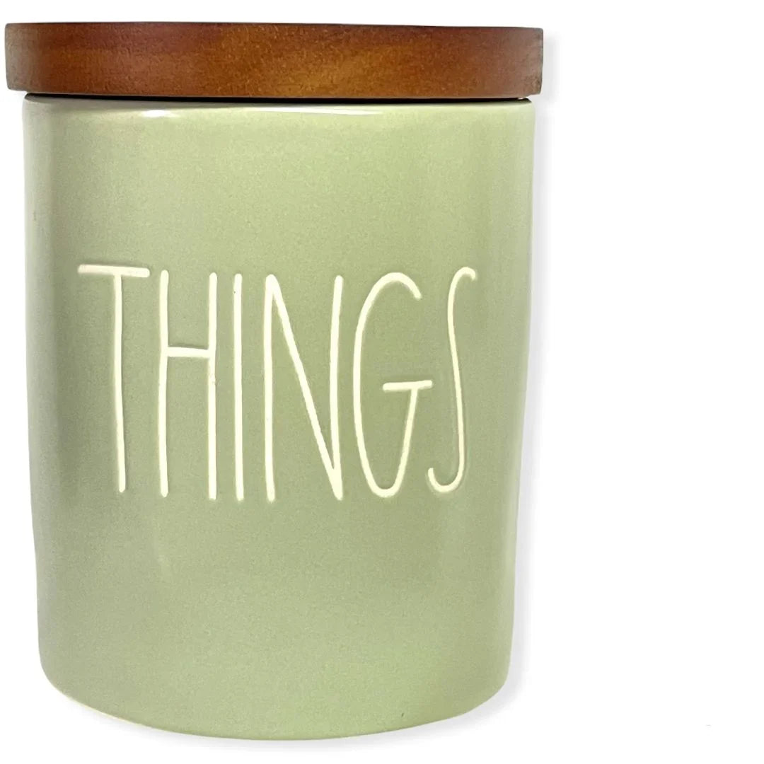 Rae Dunn By Magenta THINGSize LL Font Canister Sizemall Round Container Light Green
