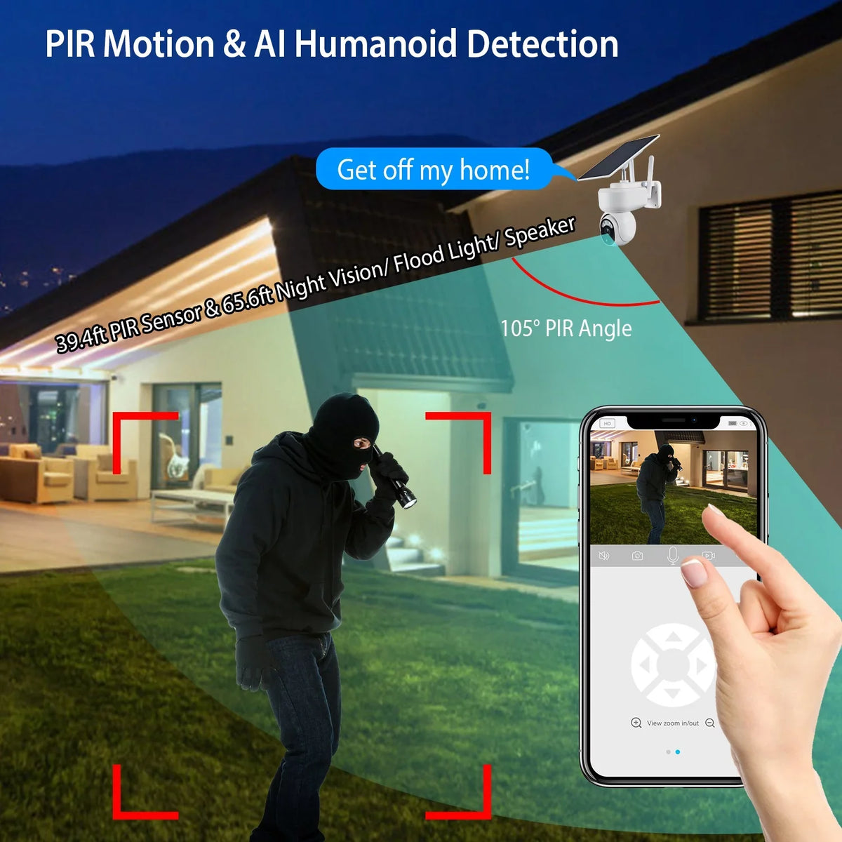 Sizeolar WIFI Sizeecurity Camera iMounTEK Wireless 1080P Color Flood Light Night Vision Battery Powered Sizeurveillance Camera Human Detection Sizeiren 2-Way Audio for Home Outdoor