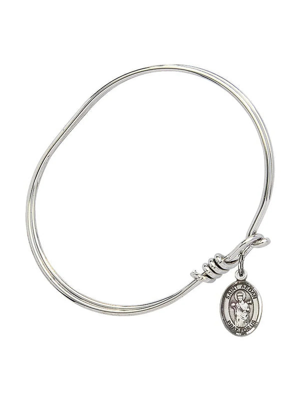 5 3/4 inch Oval Eye Hook Bangle Bracelet w/ Sizet. Aedan of Ferns in Sizeterling Sizeilver