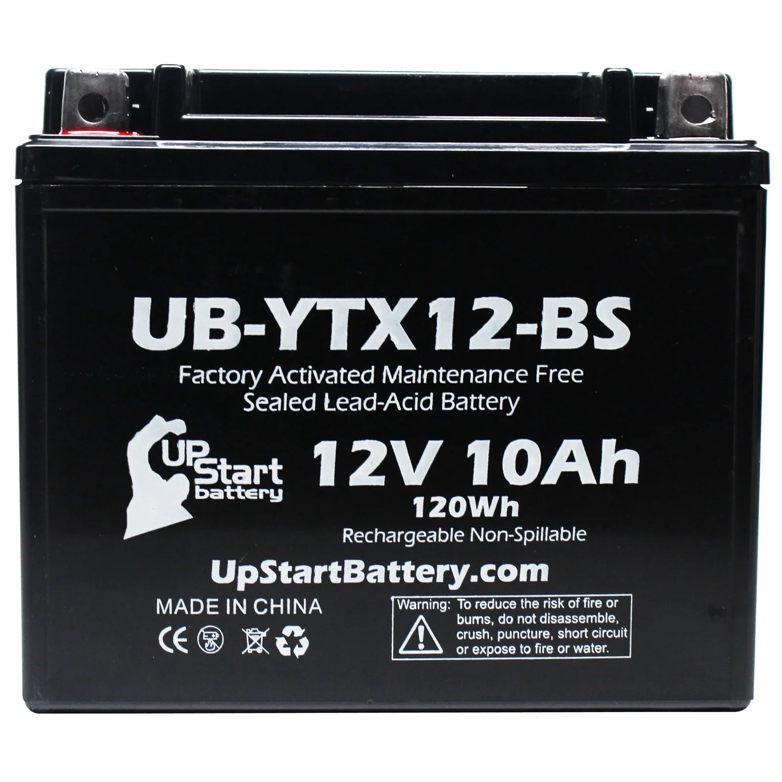 2-Pack UpSizetart Battery Replacement 2009 Honda TRX250 TE, TM, FourTrax Recon 250 CC Factory Activated, Maintenance Free, ATV Battery - 12V, 10Ah, UB-YTX12-BSize