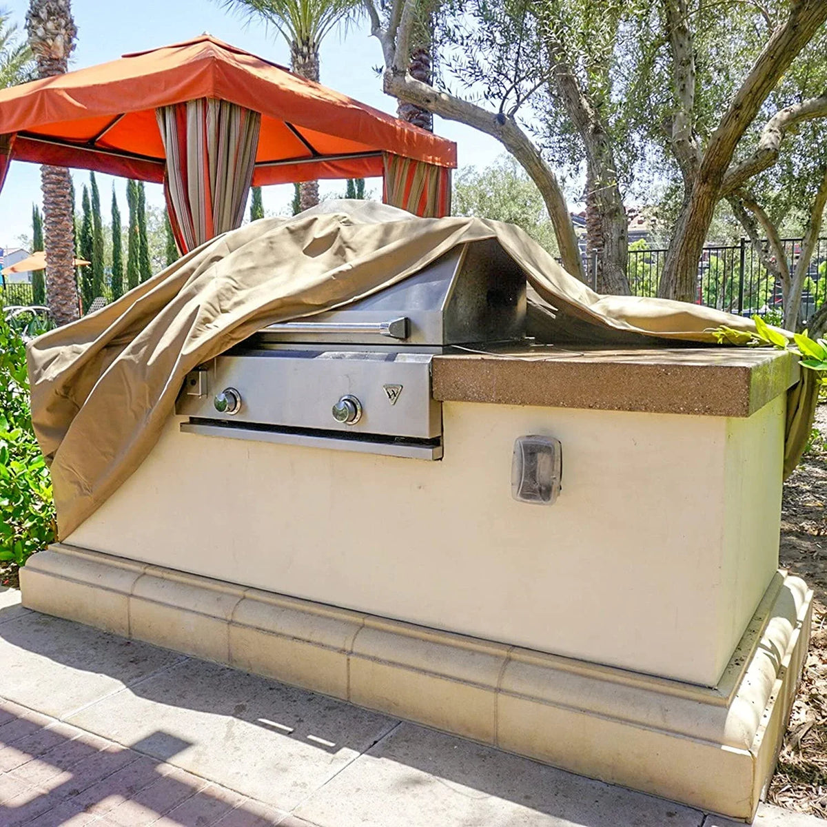 Premium Tight Weave BBQ Island Grill All Weather Protection Covers Up To 124"