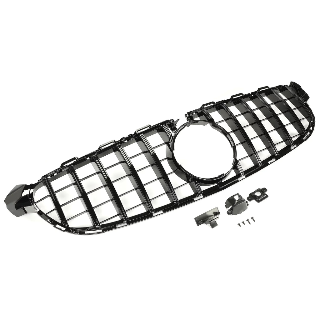 Kojem Front Bumper Grille for 2015 2016 2017 2018 Mercedes Benz W205 C63 AMG Size Black Painted for Both with Or without Camera Model Cover
