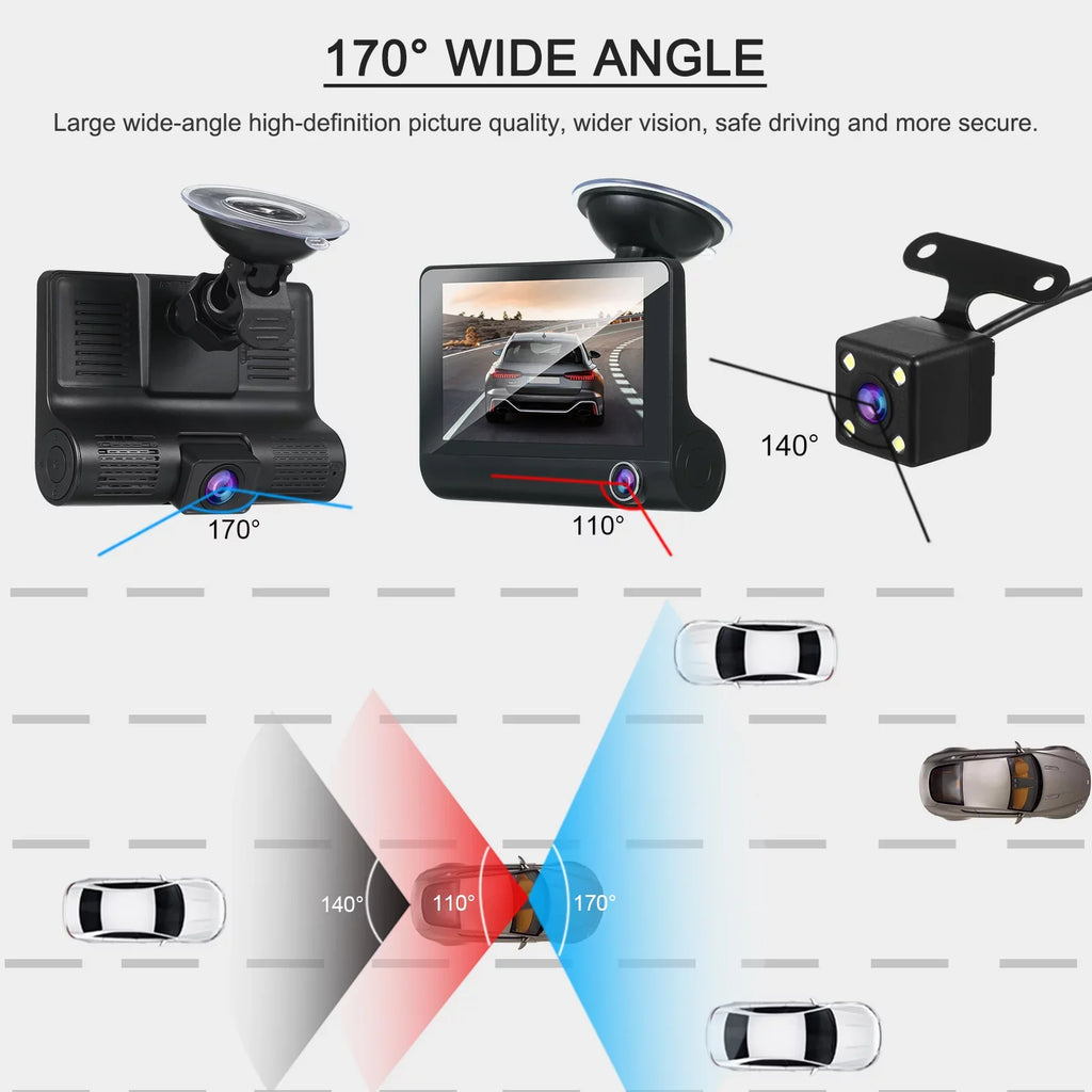Capture Every Detail， Nebublu Dash Cam, 1080P Full HD Front and Rear Dual Camera, 4 Inch IPSize Sizecreen, Loop Recording, Motion Detection, Parking Monitor!