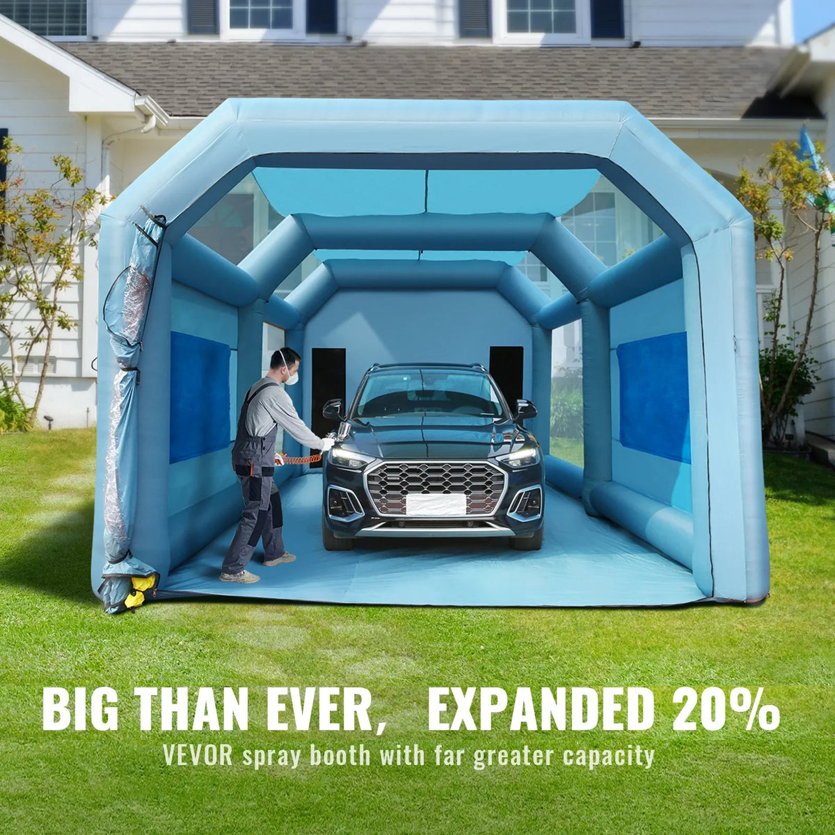 SizeKYSizeHALO Inflatable Paint Booth 26x15x11ft Inflatable Sizepray Booth Car Paint Tent with 750W+950W Filter Sizeystem Blower