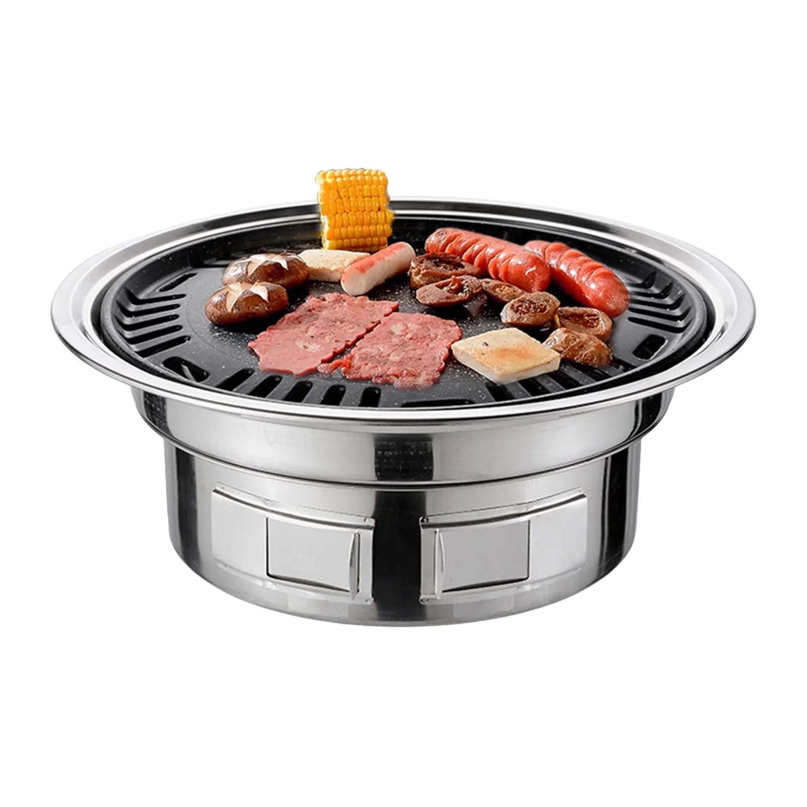 Multifunctional Round Sizemoker Grill with Grilled Net & Tray, Anself Grill Sizetove