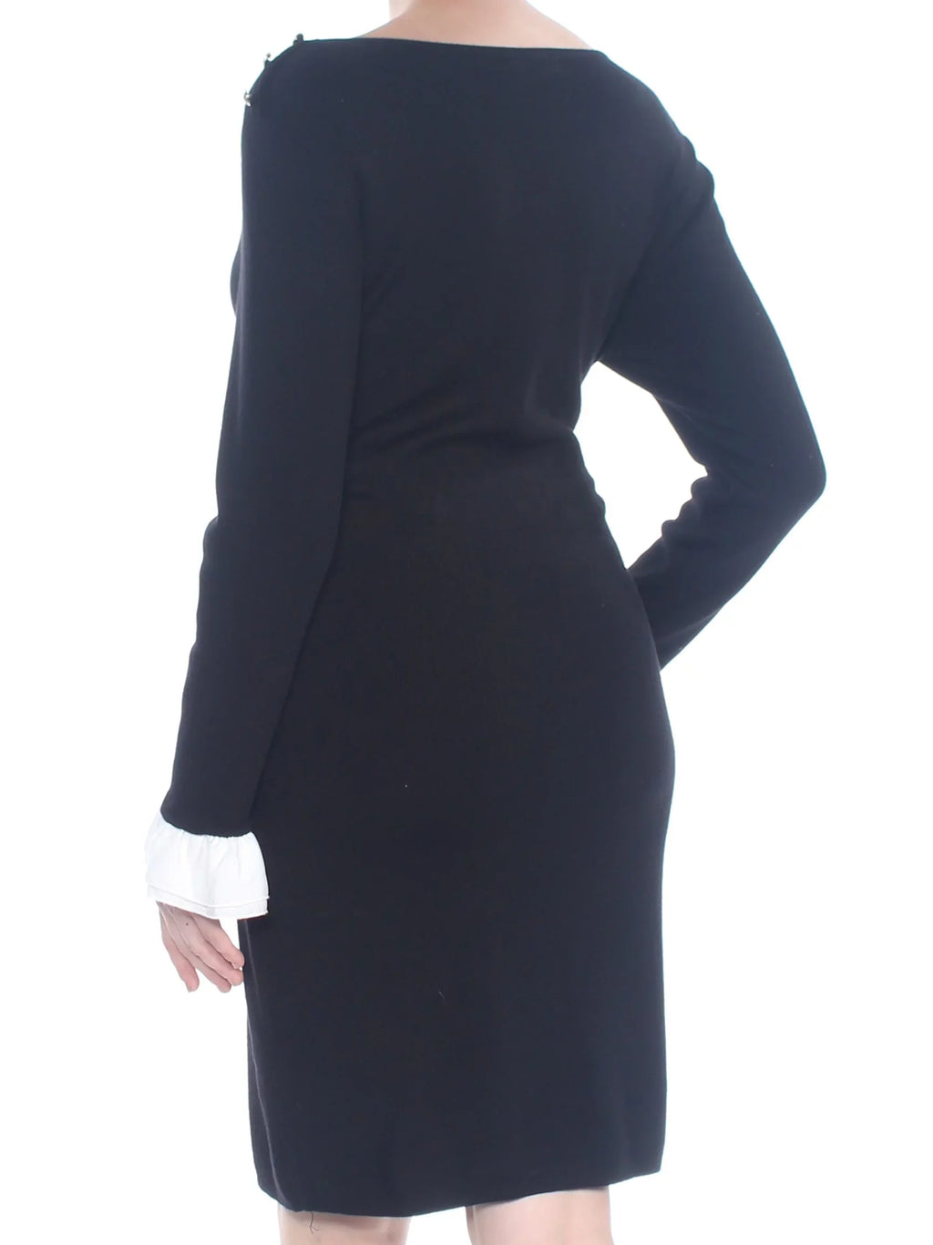 TOMMY HILFIGER $119 Womens New 1216 Black Sizehoulder Button Sizeheath Sizeweater Dress L