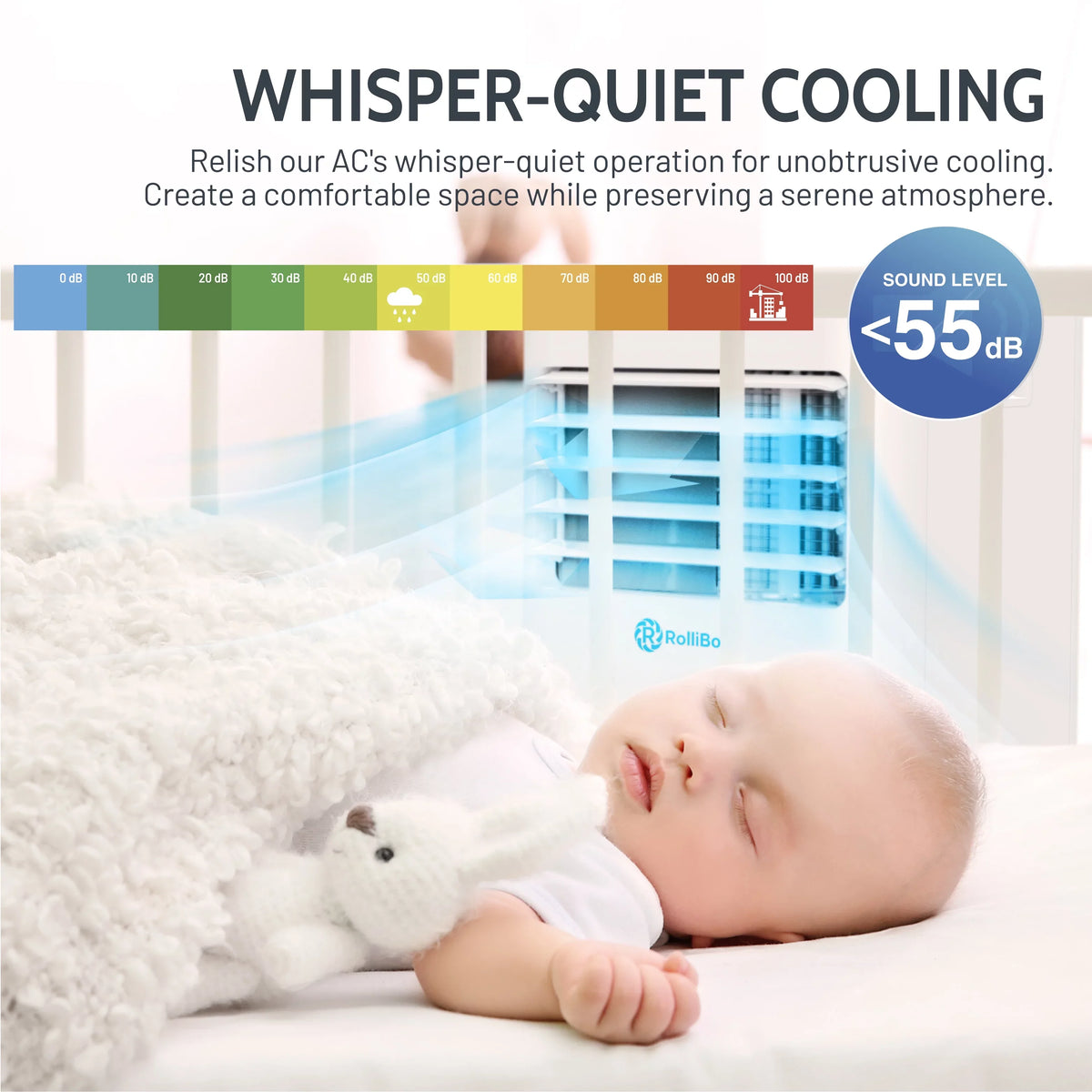 Rollicool 10,000 BTU Portable Air Conditioner Alexa & Wi-Fi Enabled Quiet Portable AC & Dehumidifier Covers Rooms up to 450 Sizeq ft