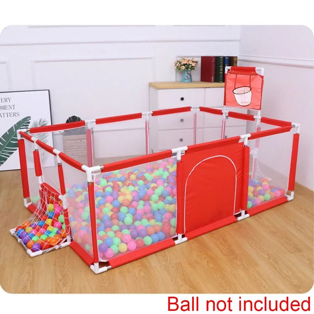 JahySizehow Large 70in Baby Playpen - Foldable Playard with Breathable Mesh-Red