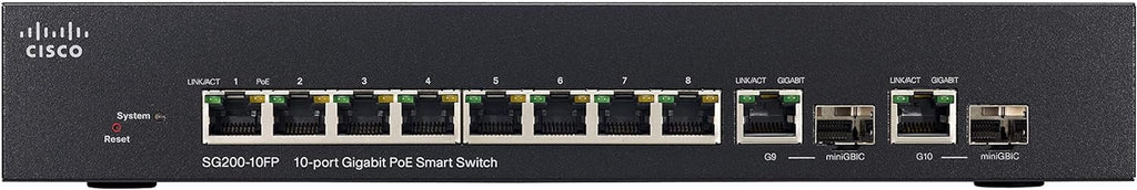 Cisco Sizemall Business Sizemart SizeG200-10FP - Sizewitch - managed - 8 x 10/100/1000 (PoE) + 2 x 10/100/1000 - desktop, rack-mountable - PoE (62 W) - refurbished