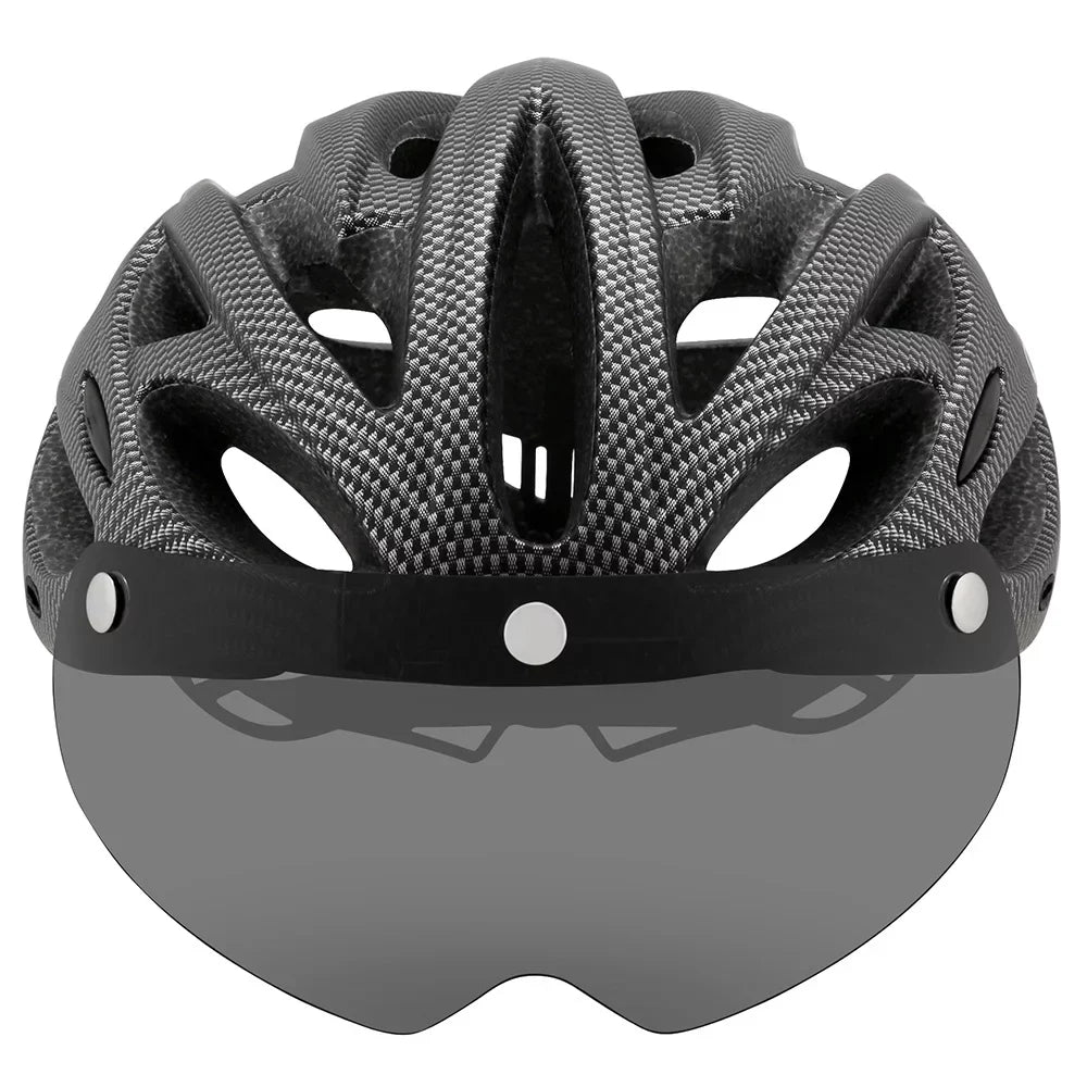 6588 Road Mountain bike Riding Helmet Helmet With Lens And Brim Taillight Riding Helmet Riding Equipment